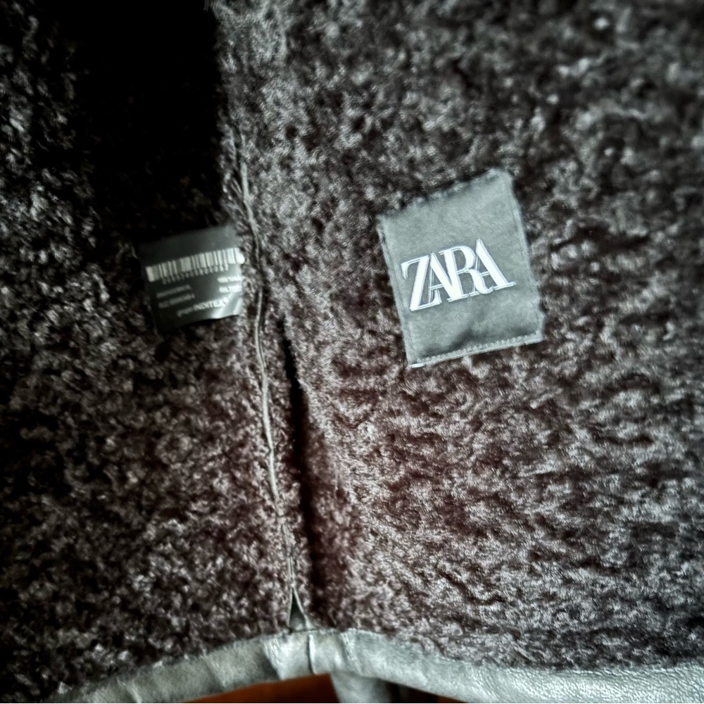 Zara Black faux Leather-Style Bomber Jacket - Picture 4 of 7